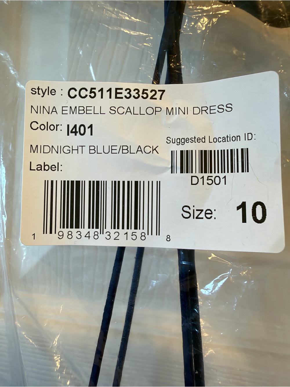 Alice + Olivia Navy Scallop Beaded Spaghetti-Strap Mini Dress - Picture 9 of 9